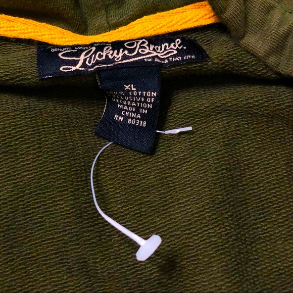 Lucky Brand Hoodie Embroidered Zip Sweatshirt Dragon Design Vintage Artwear  XL - Picture 8 of 12